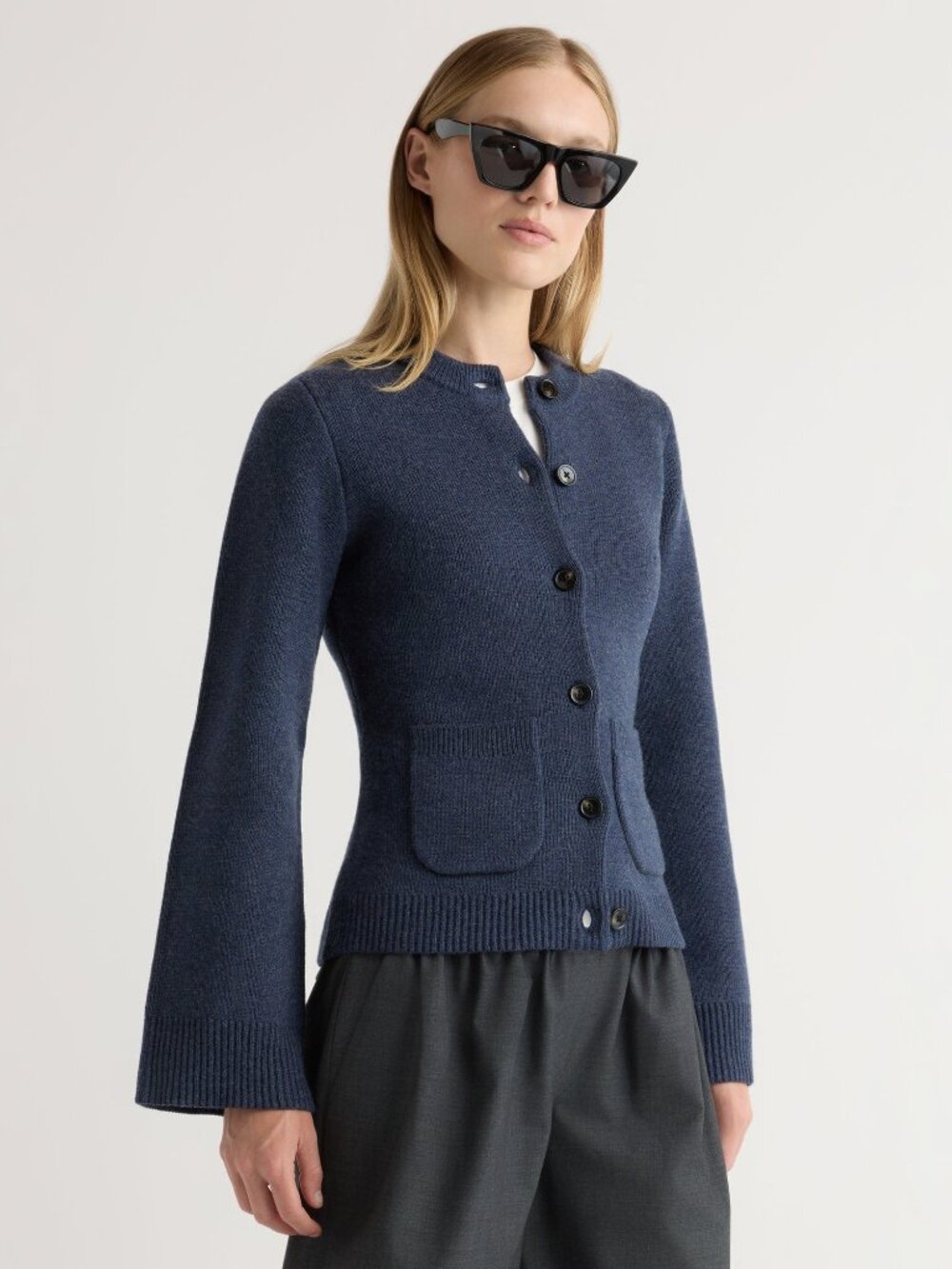 Modern Citizen Eames Organic Cotton-Wool Cardigan Size XSDenim Blue / XS